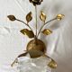 Vintage Italian wall lamp in gilded metal and glass paste