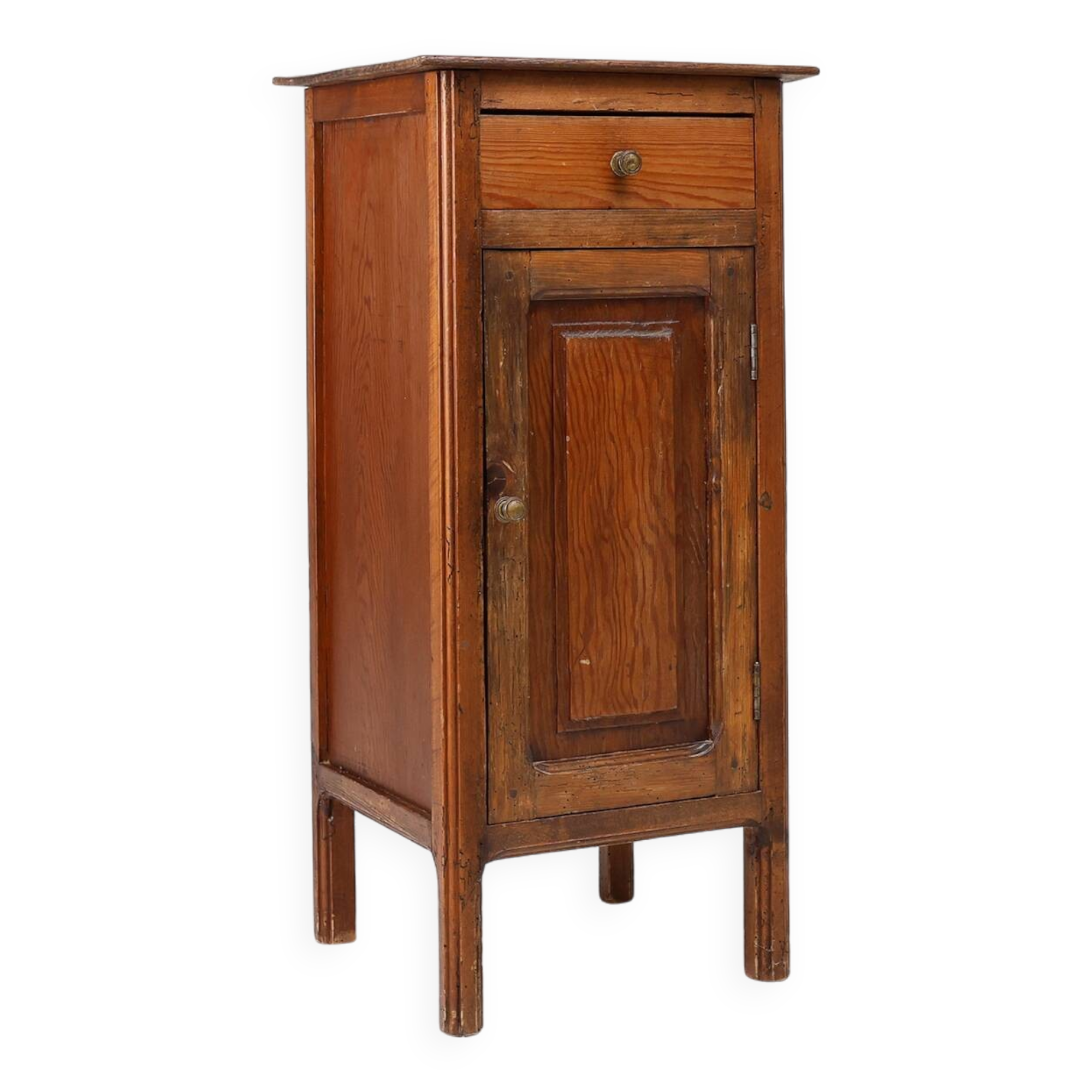 Table de nuit ou chevet en pin, France vers 1850