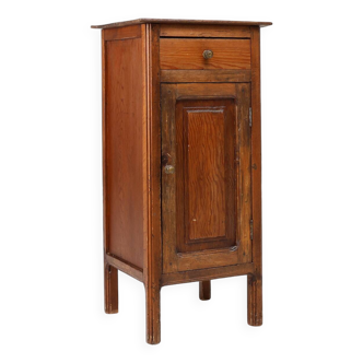 Nightstand or bedside table in pinewood, France ca. 1850