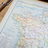 Military map of France, original printed in 1896.