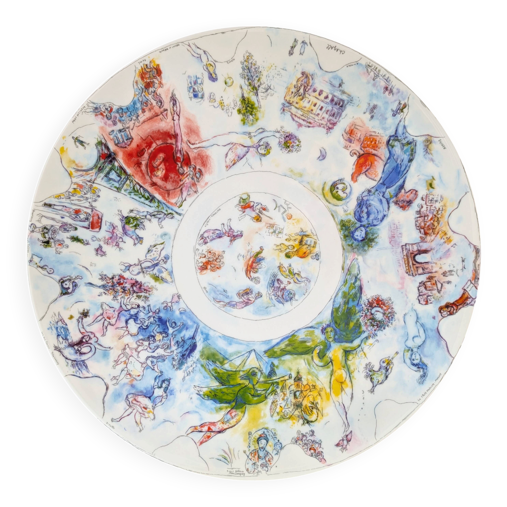 Bernardaud Marc Chagall Opéra Garnier Limoges Porcelain Coupe Plate, 36 cm