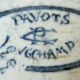 Art Nouveau toilet broc, blue-grey Iris décor, signed Longchamp