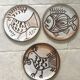 6 plates in vintage Vallauris sandstone