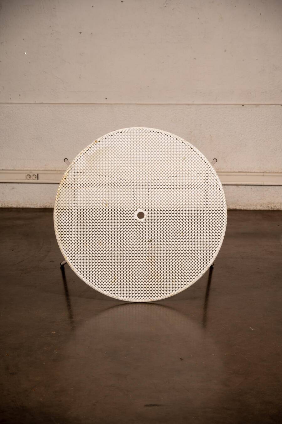 Perforated metal garden table