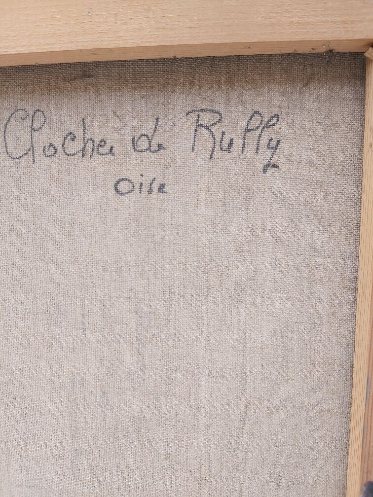 Huile sur toile d'Anne de la Fournière encadré