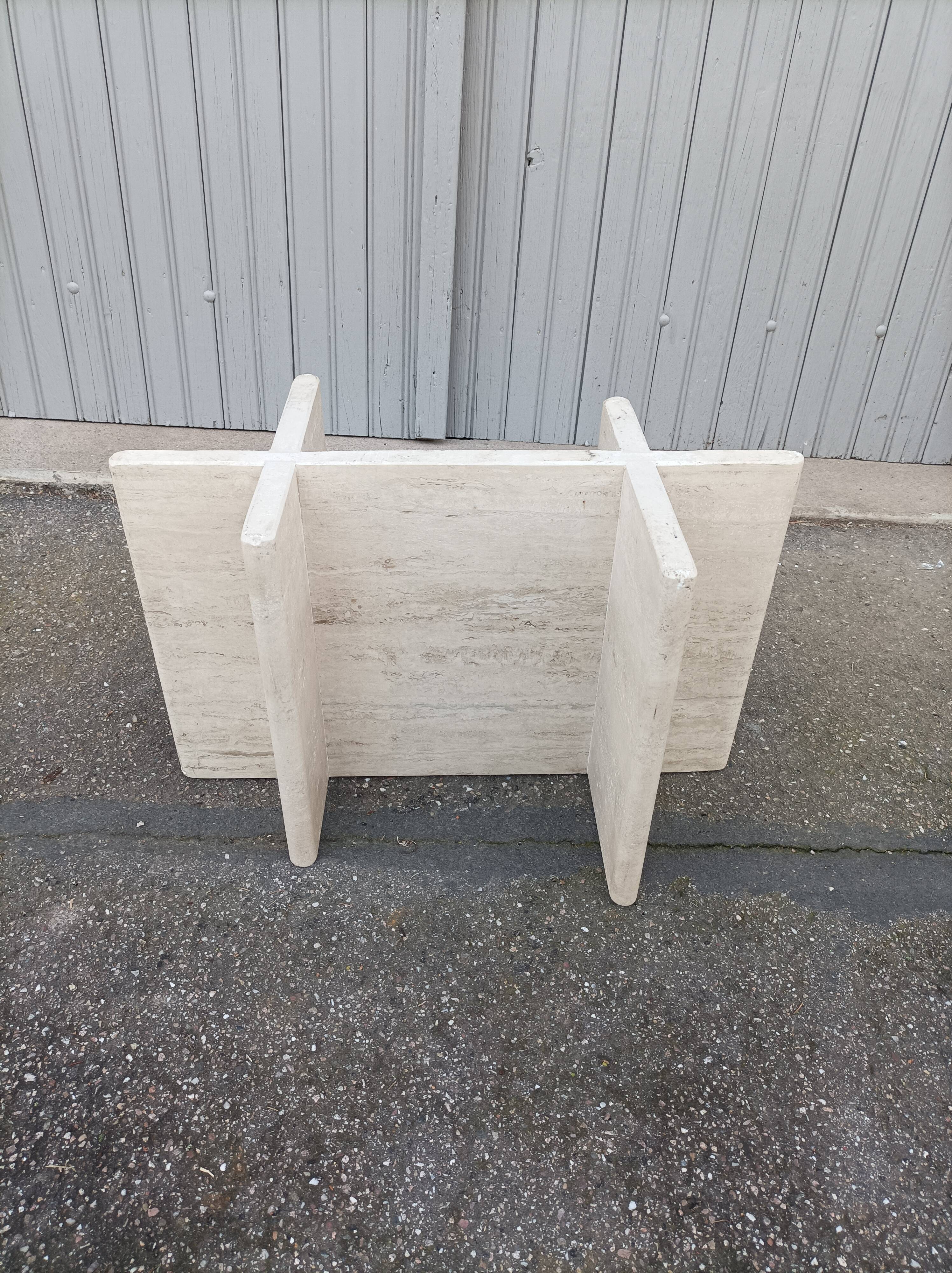 Table basse vintage travertin