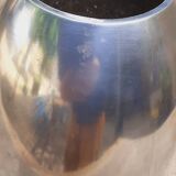 Polished cast aluminum vase, 1960s