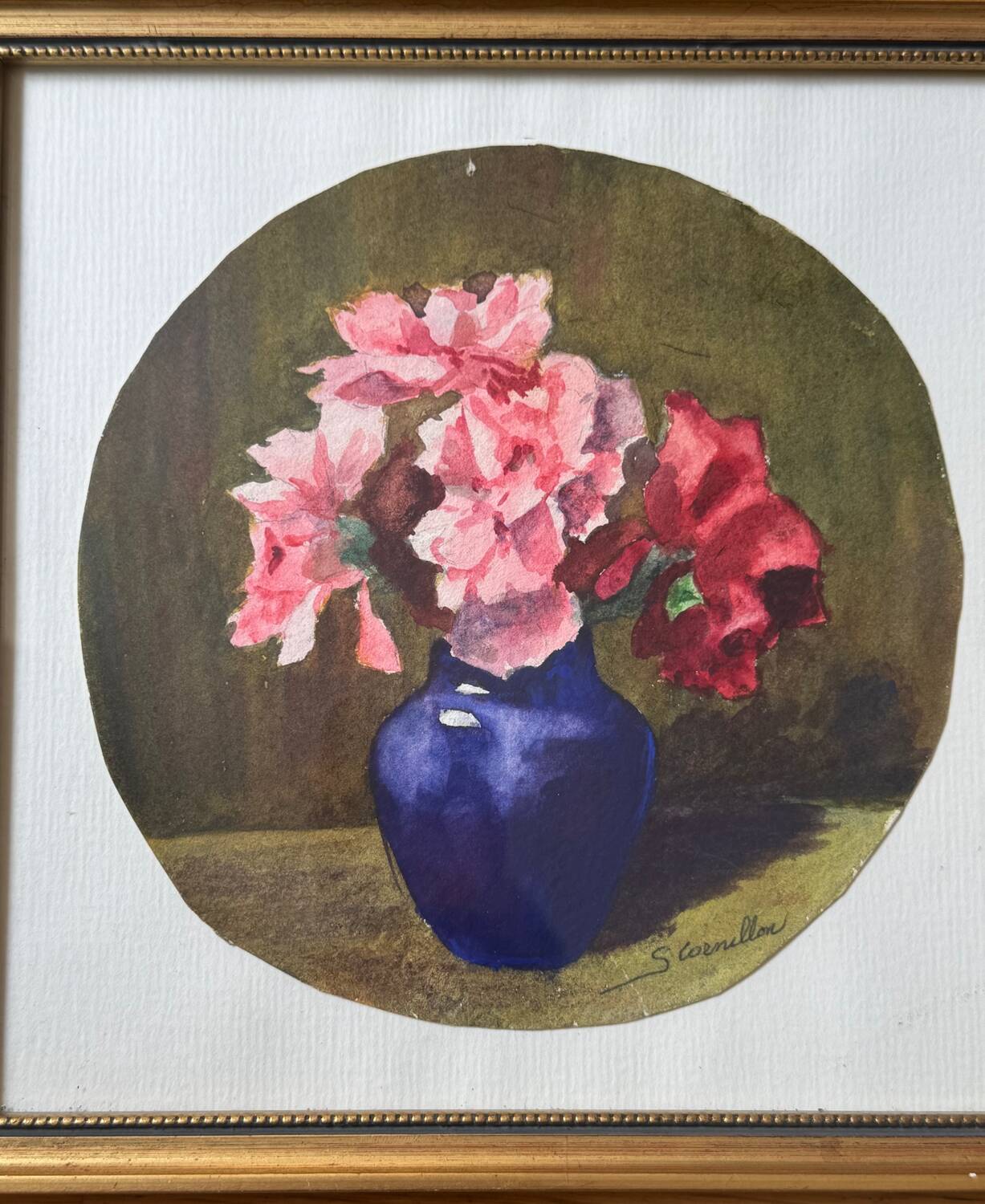 Still life with roses signed Cornillon 20th century