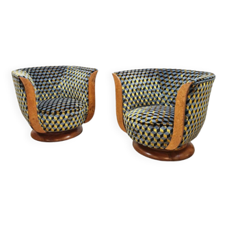 Art deco Tulip lounge chairs hotel 'Le Malandre' model Depose