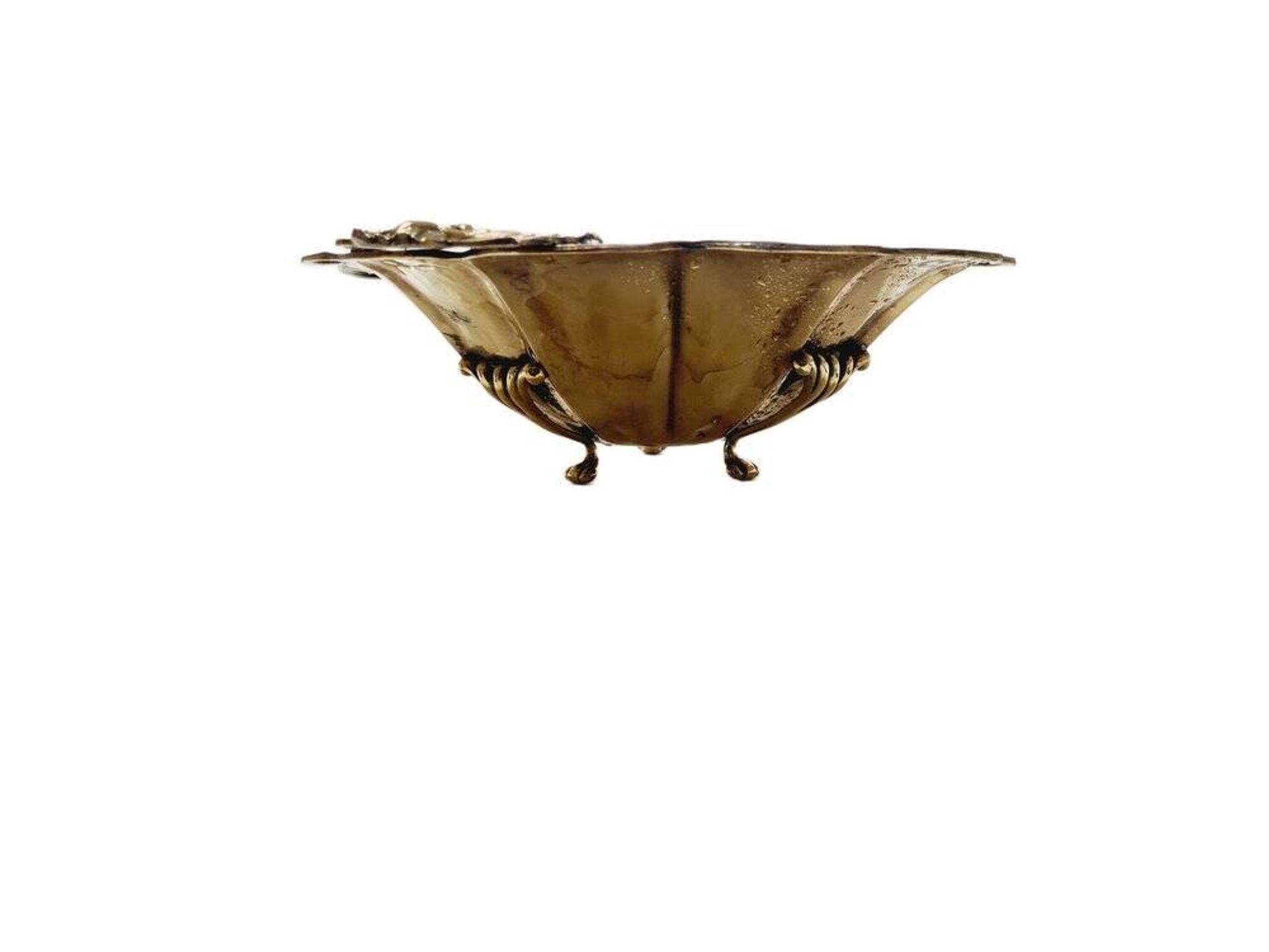 Art Deco hammered bowl on stand, Germany, 1930s