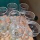 Set of 8 vintage bistro drop aperitif glasses.