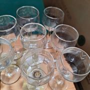 Set of 8 vintage bistro drop aperitif glasses.