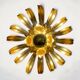 Vintage gold leaf metal wall light flower applique