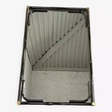 Black metal and brass mirror with gunmetal finish