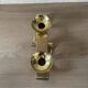Vintage double Scandinavian candlestick in brass