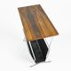 1970s modernist metal newspaper rack with a rosewood top, Sweden