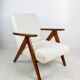 Vintage B-310 VAR white structured bouclé armchair 1970s - 2 pieces available