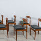 Mid-century teak dining chairs, 1960s, set of 4