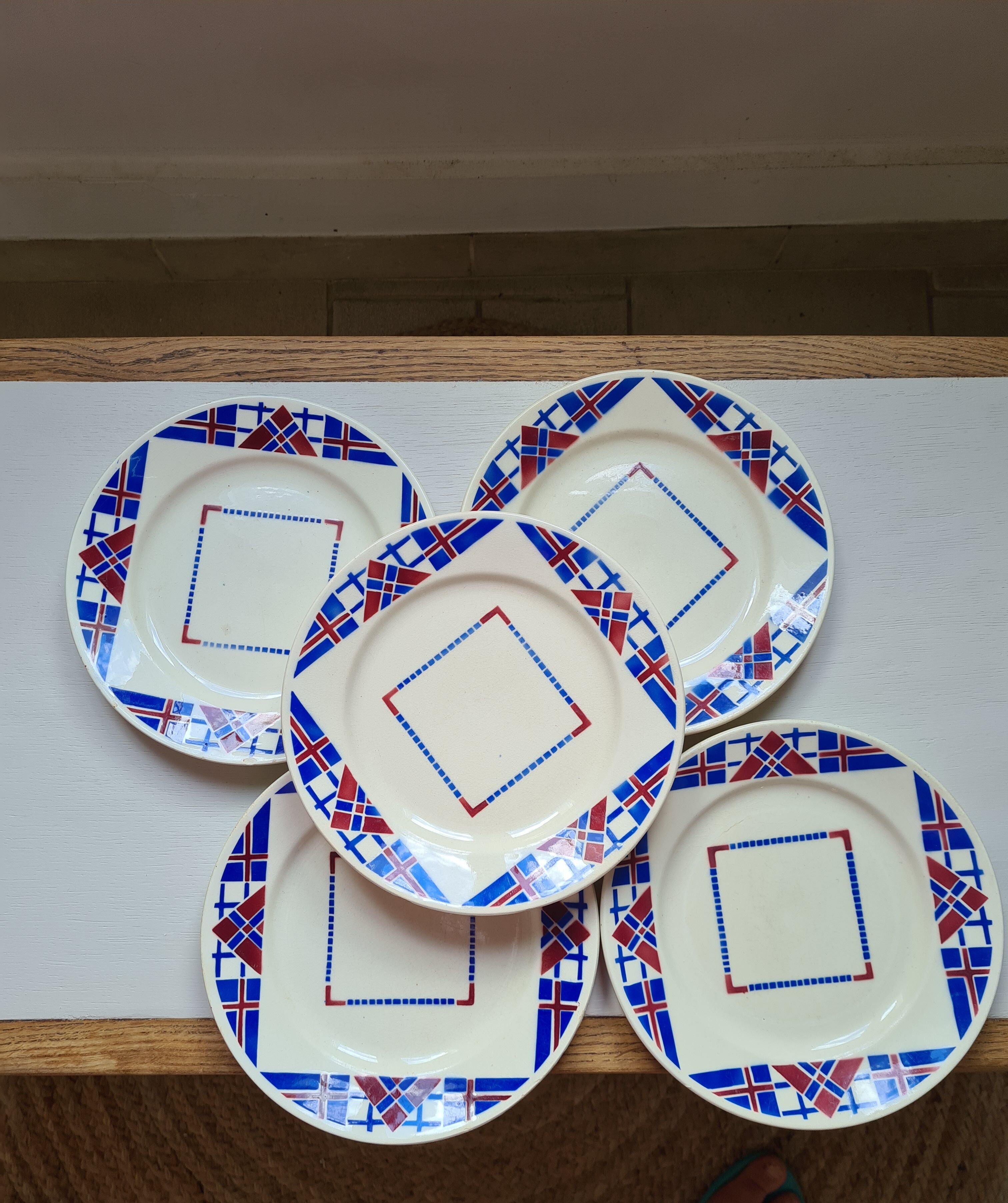 4 flat plates Faience from Lunéville