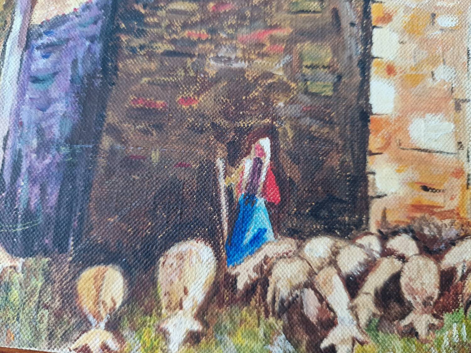 Vintage Provençal painting on canvas