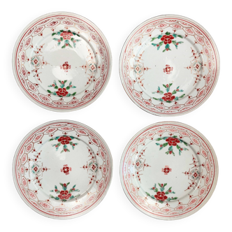 Lot de 4 assiettes anciennes en porcelaine Arita