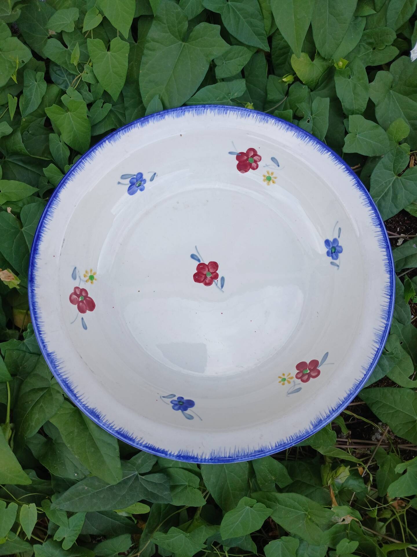 Shallow round plate Digoin and Sarreguemines