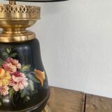 19th century ceramic lamp base, 2 m fabric cable