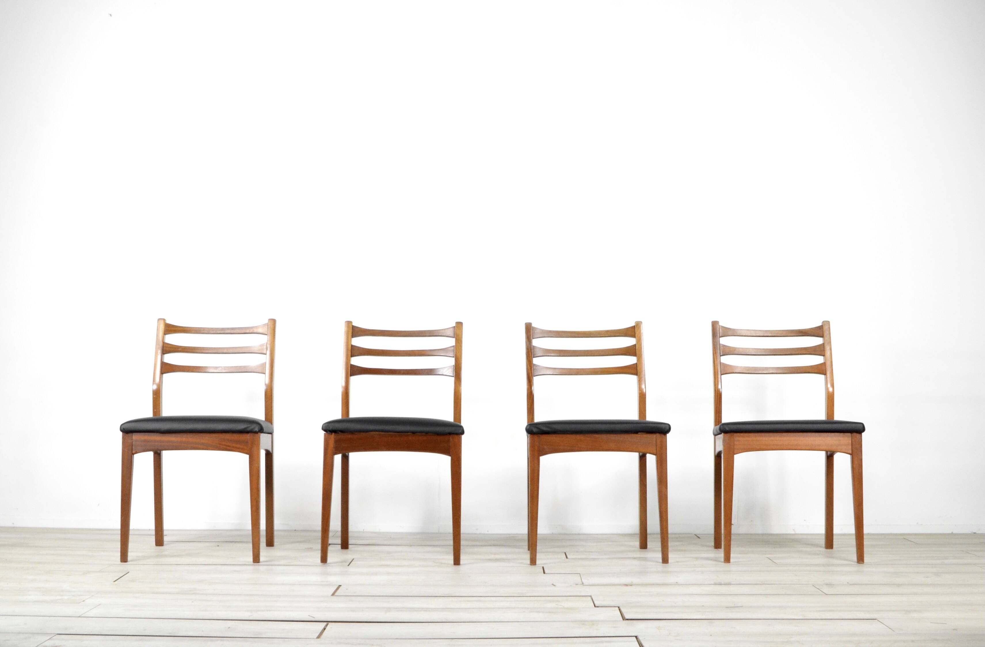 Set Of 4 Midcentury 'Meredew' Teak Chairs