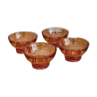 Lot de 4 coupelles en verre type rosaline