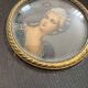miniature portrait of an elegant woman, hand-painted by the painter Hil
