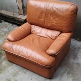 Fauteuil en cuir marron