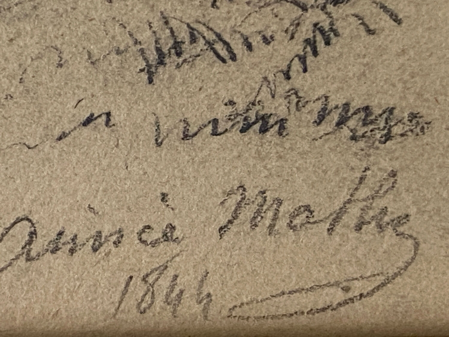 Dessin d’étude original à la mine de plomb signé daté 1844