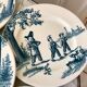 Set of 6 flat plates Iron Earth model "Garde Champêtre" late nineteenth