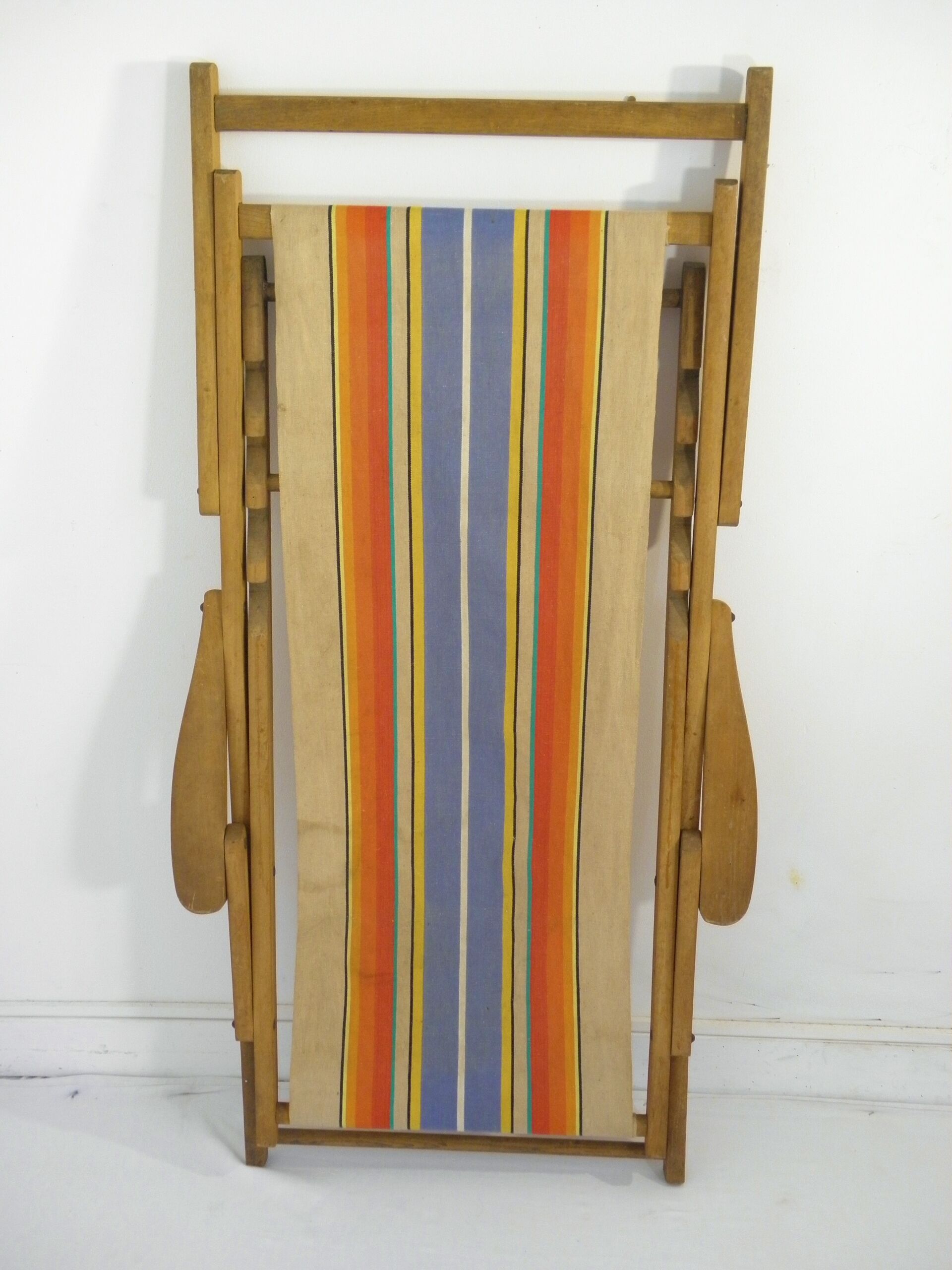 Chair fabric and wood vintage 1960