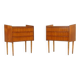 Pair Retro Vintage Danish Teak Bedside Tables Cabinets Drawers Mid Century 1970s
