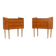 Pair Retro Vintage Danish Teak Bedside Tables Cabinets Drawers Mid Century 1970s