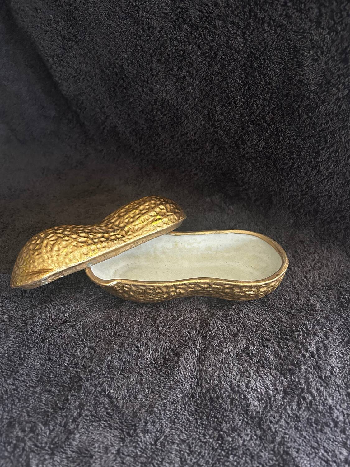 Vintage 1960s-70s ceramic peanut box