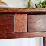 Antique solid wood farmhouse table 2 drawers