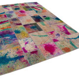 Handwoven Anatolian Contemporary 205 cm x 300 cm Multicolor Patchwork Carpet