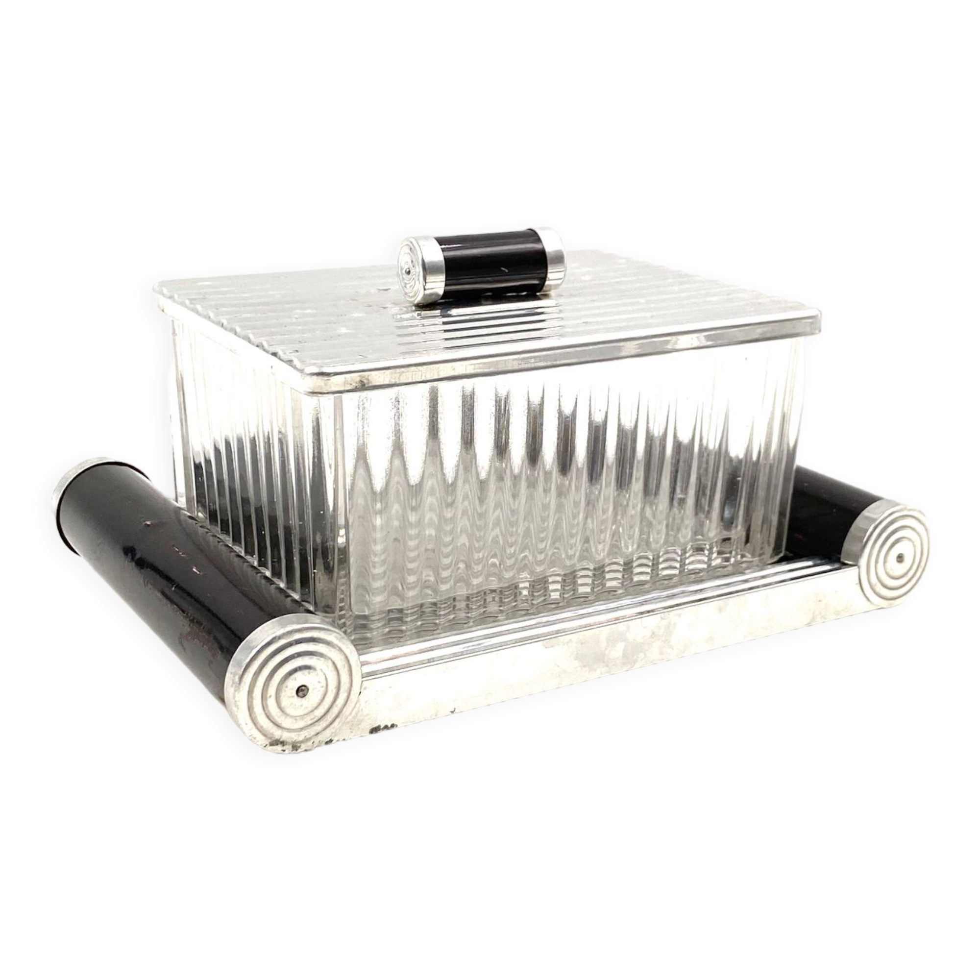 Art deco box and mirrored tray France 1920s