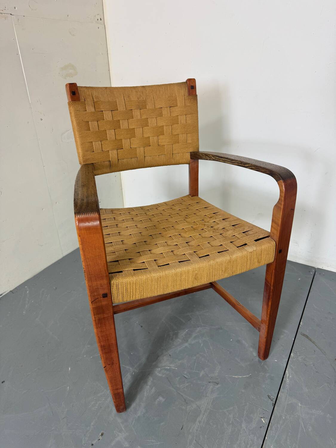 High quality Scandinavian Style Wood and Rope Armchair, 1970s