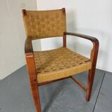 High quality Scandinavian Style Wood and Rope Armchair, 1970s