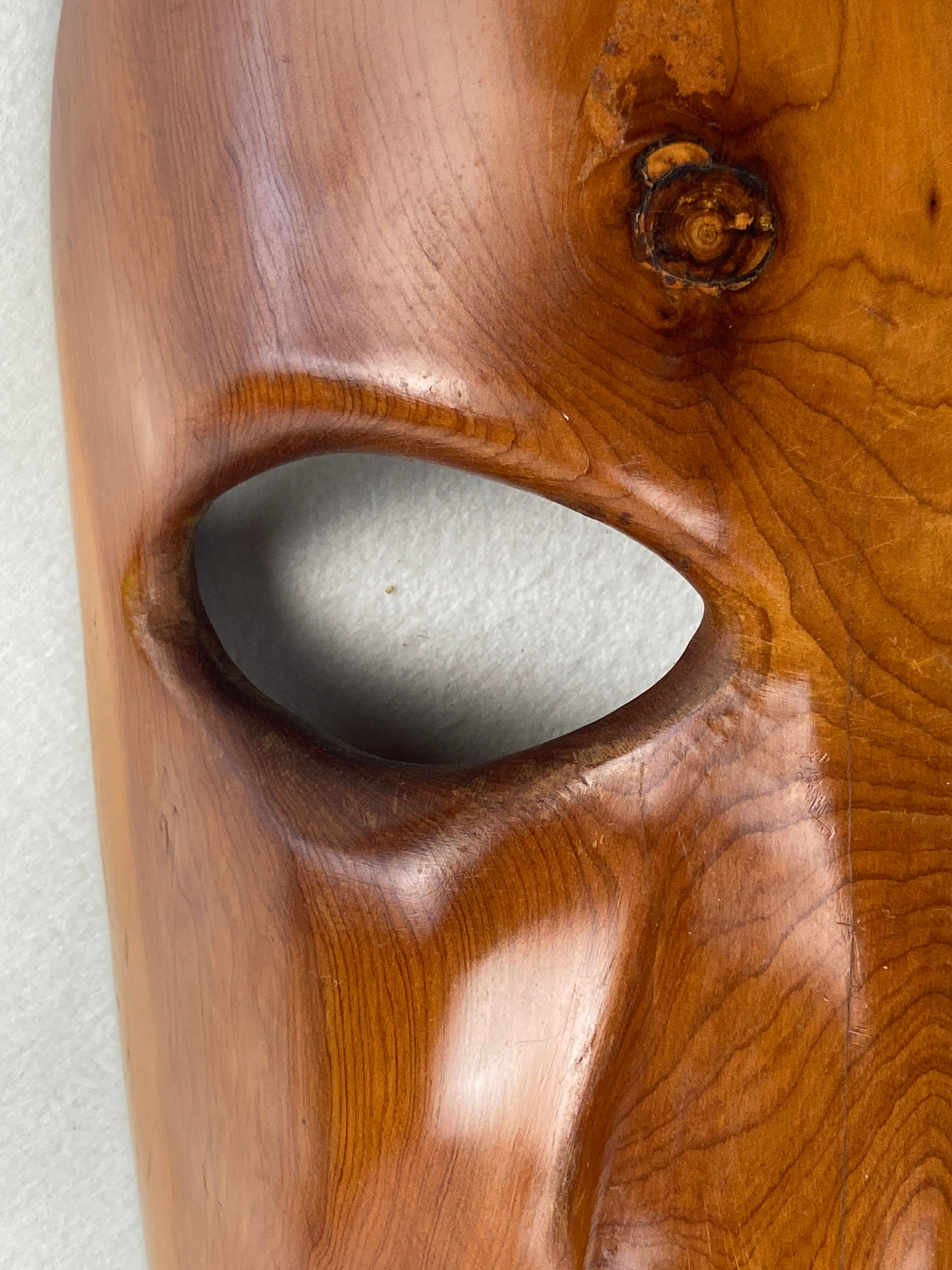 Teak midcentury, 1950s decorative mask 60cm