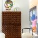 Brutalist Style Italian Dry Bar made of Wood and Glass, Drinks Cabinet