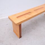 Modernist oak and teak bench, 1980