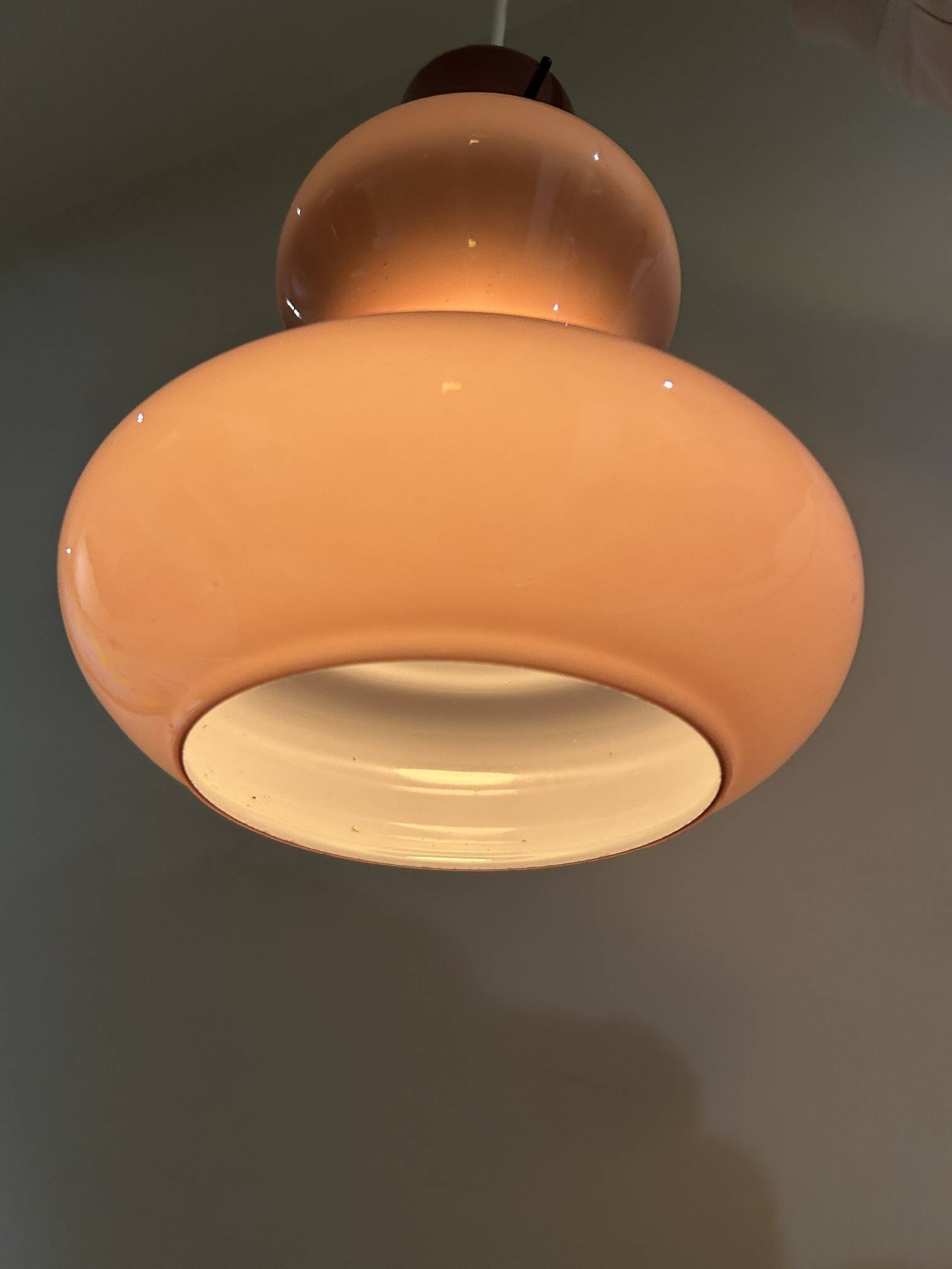suspension en verre vintage 1970