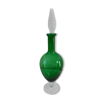 Italian carafe flash-green polished decanter 60s