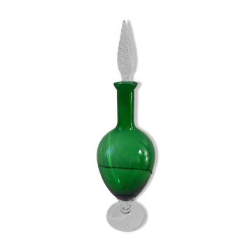 Italian carafe flash-green polished decanter 60s