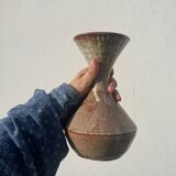 Beige stoneware ceramic vase