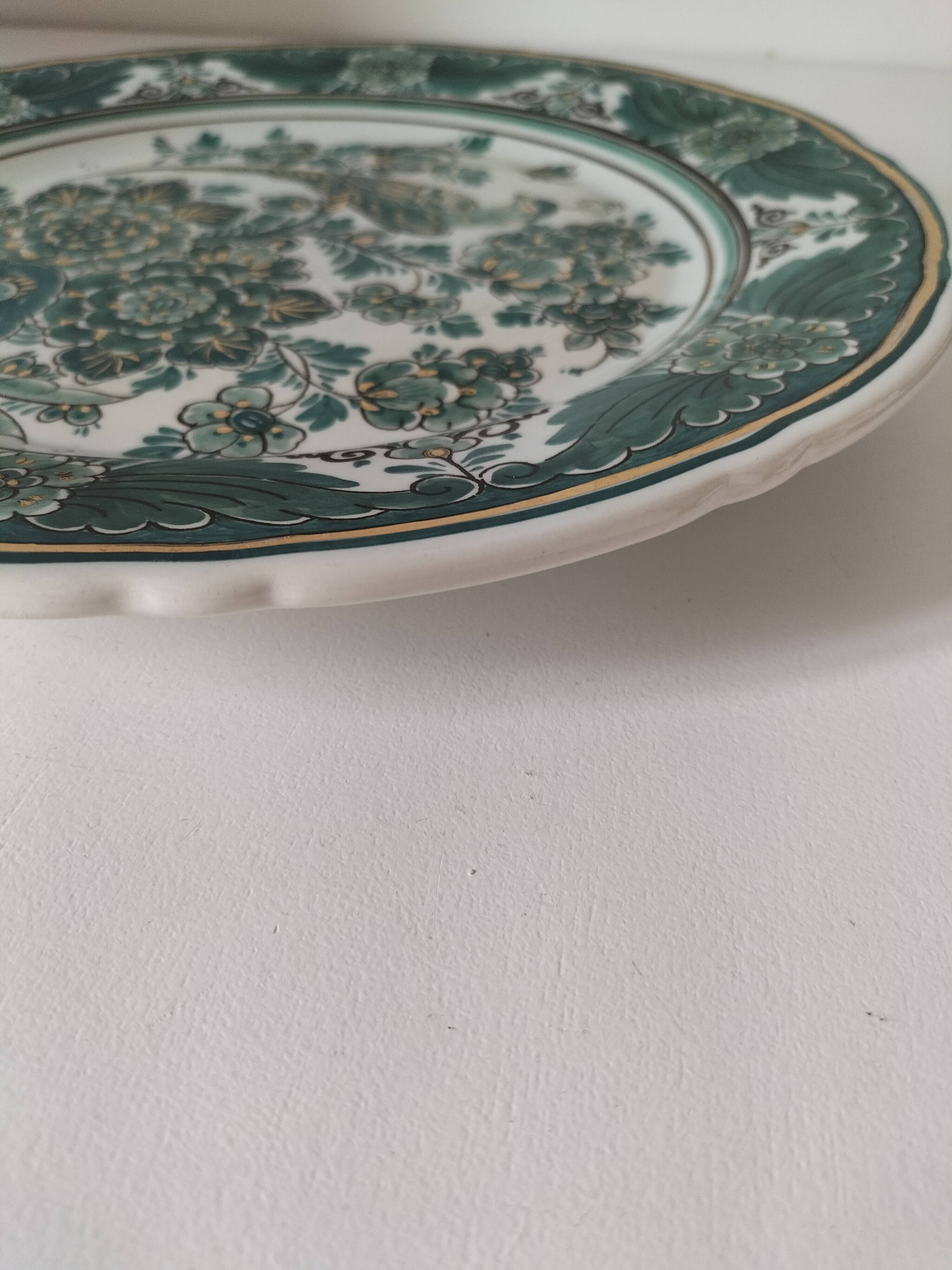 Large rare Delft Groen hand-painted plate Velsen pottery Netherlands